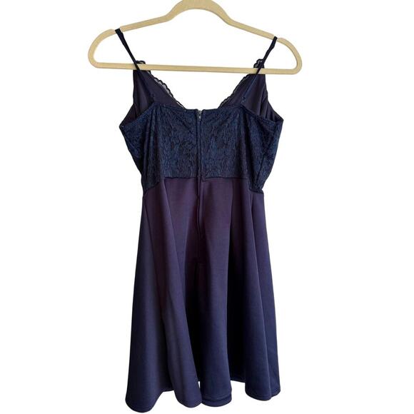 Charlotte Russe Y2K Navy Lace Skater Dress NWT Large - Picture 2 of 6